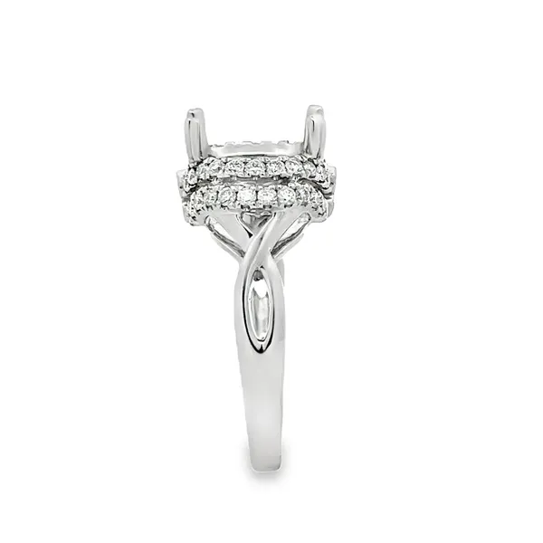 14KW Double Row Curved Halo Semi Mount Image 3 Classic Creations In Diamonds & Gold Venice, FL