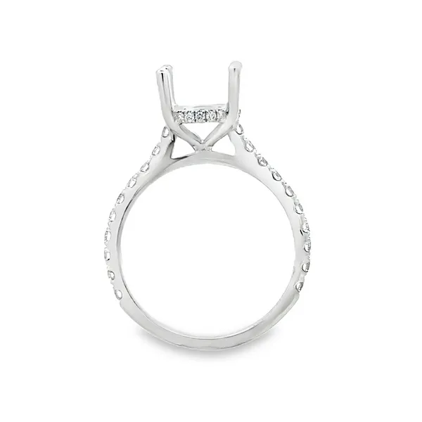 14KW Shared Prong Cathedral Shank Side Halo For Oval Semi Mount Image 2 Classic Creations In Diamonds & Gold Venice, FL