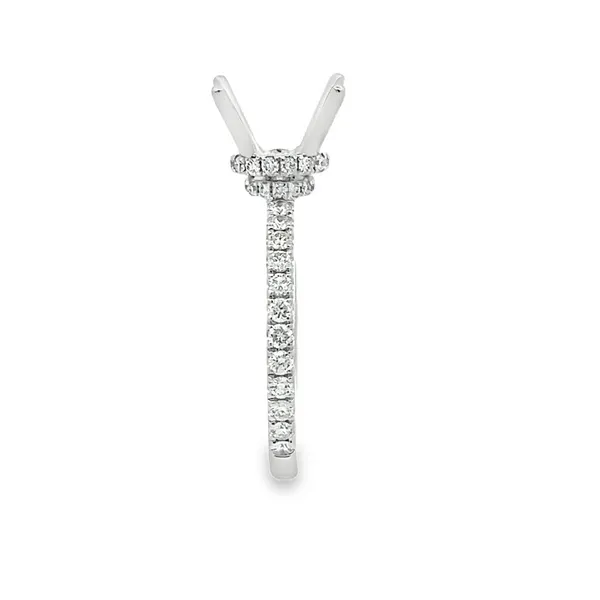 14KW Shared Prong Shank Double Side Halo for Round Stone Semi Mount Image 3 Classic Creations In Diamonds & Gold Venice, FL