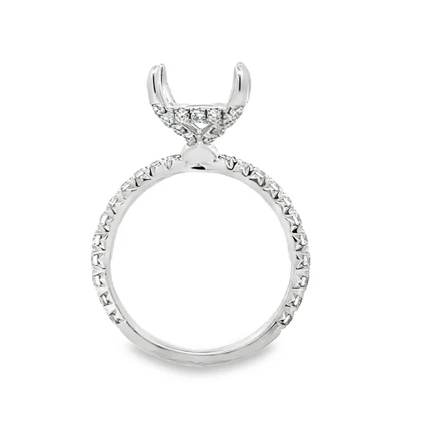 14KW Shared Prong Shank Diamond Gallery for 5.0ct. Rectangular Stone Semi Mount Image 2 Classic Creations In Diamonds & Gold Venice, FL