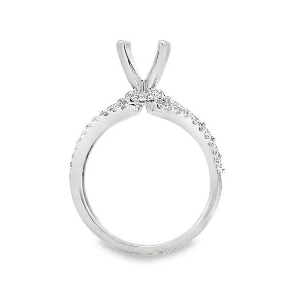 14KW3 Row Micro Pave' & Shared Prong Diamond Semi Mount Image 2 Classic Creations In Diamonds & Gold Venice, FL