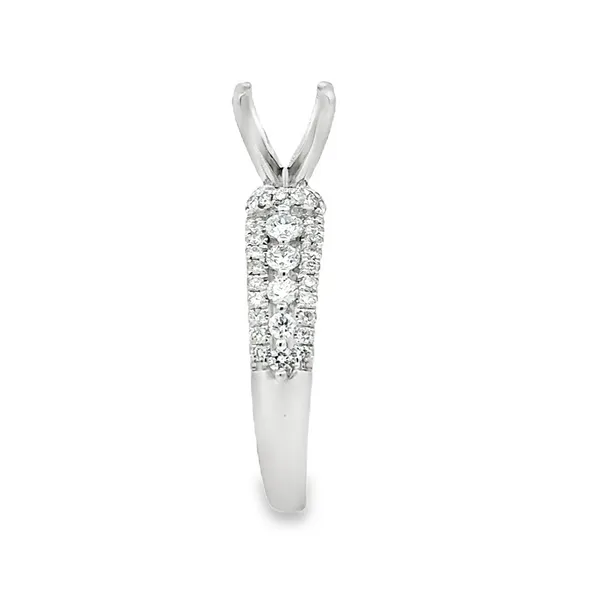 14KW3 Row Micro Pave' & Shared Prong Diamond Semi Mount Image 3 Classic Creations In Diamonds & Gold Venice, FL