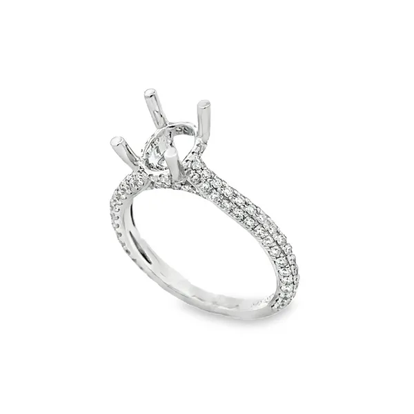 14KW Micro Pave' Diamond Shank-Profile-Gallery for Oval Semi Mount Classic Creations In Diamonds & Gold Venice, FL