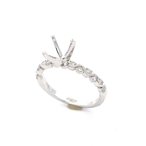 14KW Milgrain Twist Shank Semi Mount Classic Creations In Diamonds & Gold Venice, FL