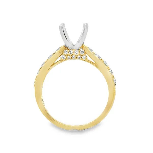 14KY Pave' Diamond Shank Micro Pave' Bridge Semi Mount Image 2 Classic Creations In Diamonds & Gold Venice, FL