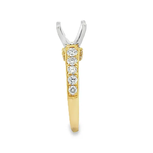 14KY Pave' Diamond Shank Micro Pave' Bridge Semi Mount Image 3 Classic Creations In Diamonds & Gold Venice, FL