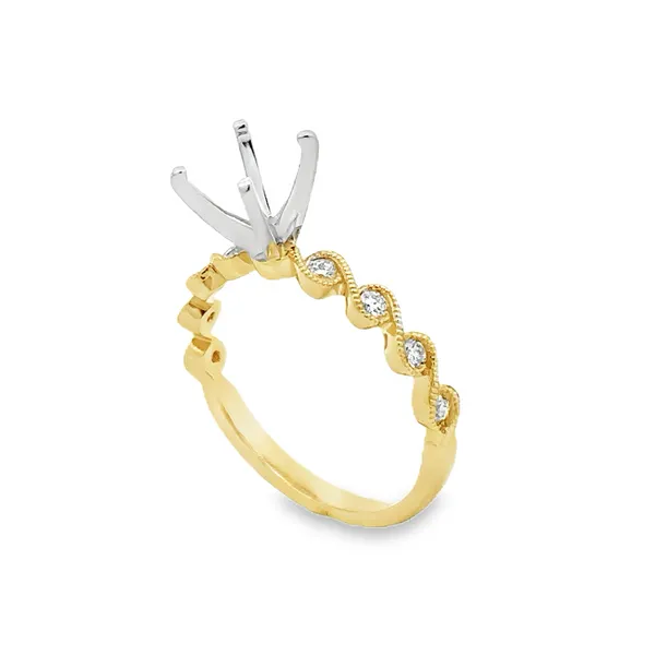 14KY RBC Milgrain Twist Shank Semi Mount Classic Creations In Diamonds & Gold Venice, FL