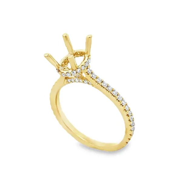 14KY Oval Fishtail Set Cathedral Side Halo & Basket Semi Mount Classic Creations In Diamonds & Gold Venice, FL