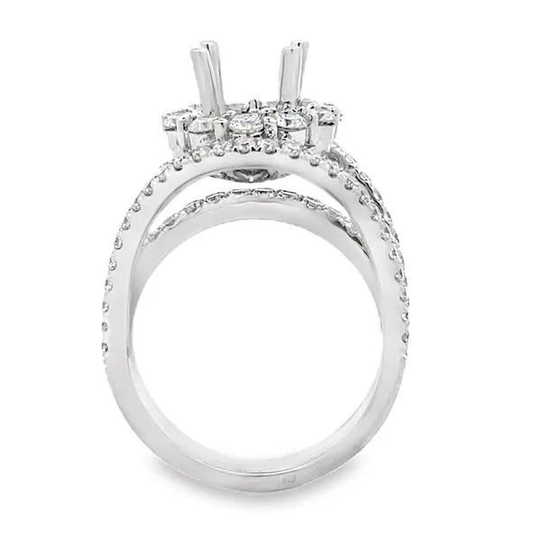 Diamond Halo 4 Row Bridge Semi Mounting Image 2 Classic Creations In Diamonds & Gold Venice, FL