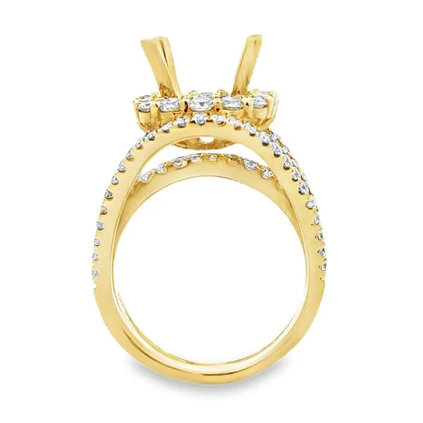 Square Diamond Halo 4 Row Bridge Semi Mounting Image 2 Classic Creations In Diamonds & Gold Venice, FL