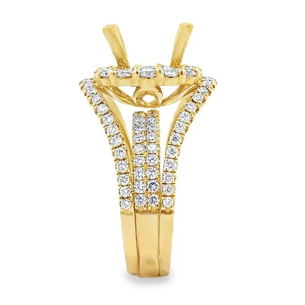 Square Diamond Halo 4 Row Bridge Semi Mounting Image 3 Classic Creations In Diamonds & Gold Venice, FL
