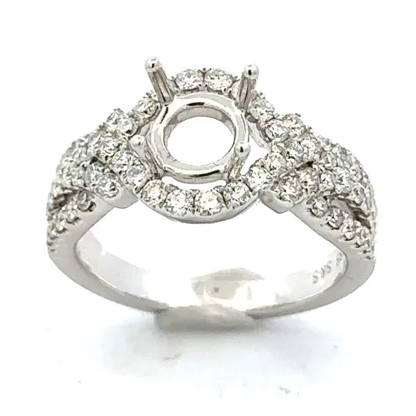 14K 3 Row Half Halo Diamond Semi Mount Image 2 Classic Creations In Diamonds & Gold Venice, FL