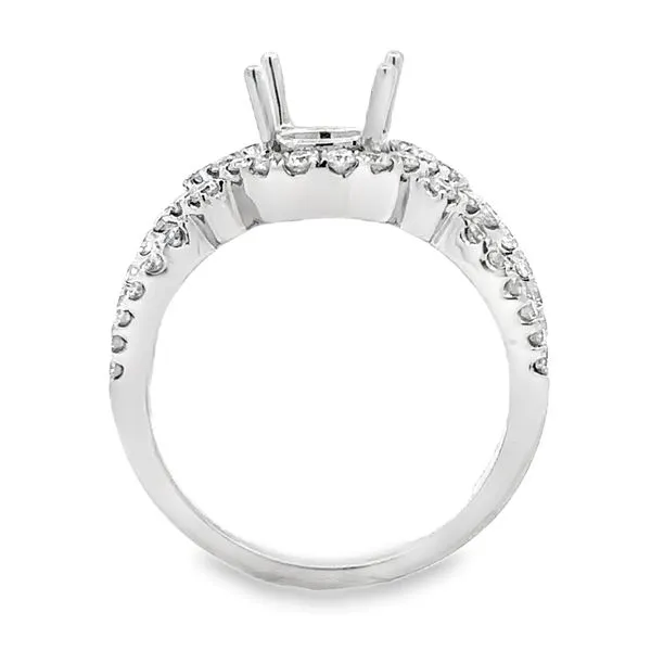 14K 3 Row Half Halo Diamond Semi Mount Image 3 Classic Creations In Diamonds & Gold Venice, FL