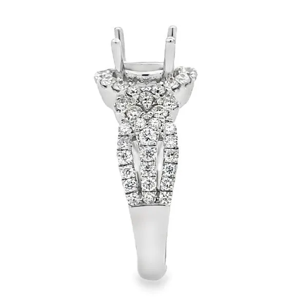 14K 3 Row Half Halo Diamond Semi Mount Image 4 Classic Creations In Diamonds & Gold Venice, FL