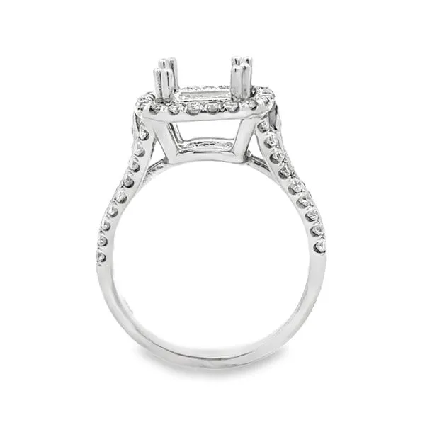 14K 3 Row Micro Pave' Shank & Square Diamond Halo Semi Mount Image 3 Classic Creations In Diamonds & Gold Venice, FL