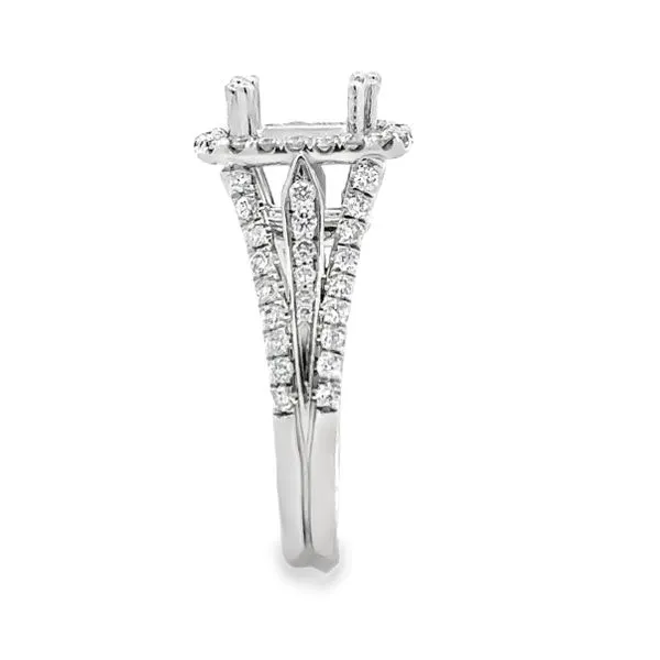 14K 3 Row Micro Pave' Shank & Square Diamond Halo Semi Mount Image 4 Classic Creations In Diamonds & Gold Venice, FL