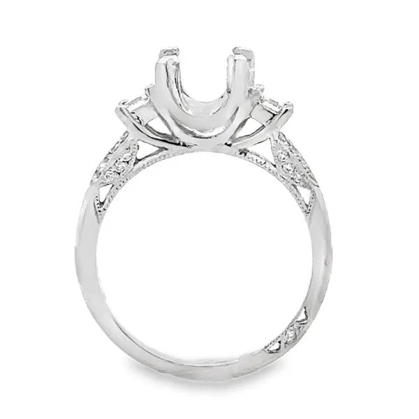 Platinum Tacori Trapezoid Semi Mount Image 4 Classic Creations In Diamonds & Gold Venice, FL