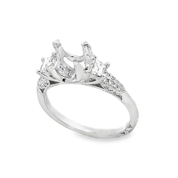 Platinum Tacori Trapezoid Semi Mount Classic Creations In Diamonds & Gold Venice, FL