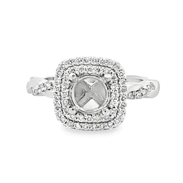 Double Halo Twist Shank Semi Mount Image 2 Classic Creations In Diamonds & Gold Venice, FL