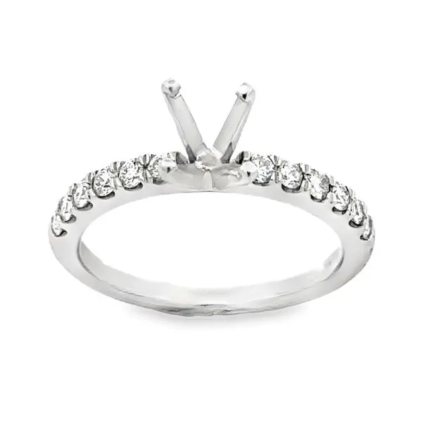 14K White Gold 1.0ct. Oval Diamond With Diamond Accents Engagement Ring Classic Creations In Diamonds & Gold Venice, FL