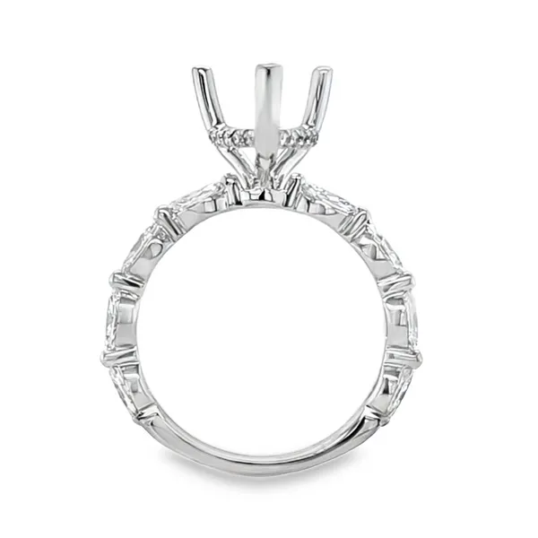 14K White Gold Marquise Shank Micro Pave Side Halo Semi Mount for Pear Shaped Center Stone – 0.99ct TW Image 2 Classic Creations In Diamonds & Gold Venice, FL
