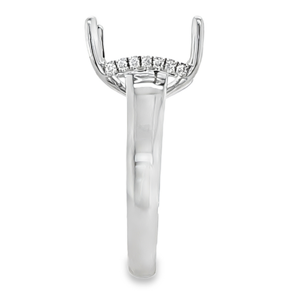 14K White Gold Cathedral Shank Micro Pave Diamond Side Halo Semi Mount | 0.15 CTW Image 3 Classic Creations In Diamonds & Gold Venice, FL