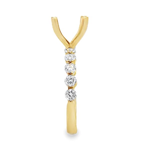 14K Yellow Gold Shared Prong Semi Mount Ring .76ct | Round Diamond Setting Image 5 Classic Creations In Diamonds & Gold Venice, FL