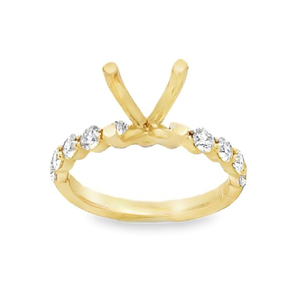14K Yellow Gold Shared Prong Semi Mount Ring .76ct | Round Diamond Setting Classic Creations In Diamonds & Gold Venice, FL