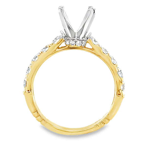 14K Yellow Gold Shared Prong Semi Mount Ring .86ct | 4-Prong Setting Image 3 Classic Creations In Diamonds & Gold Venice, FL