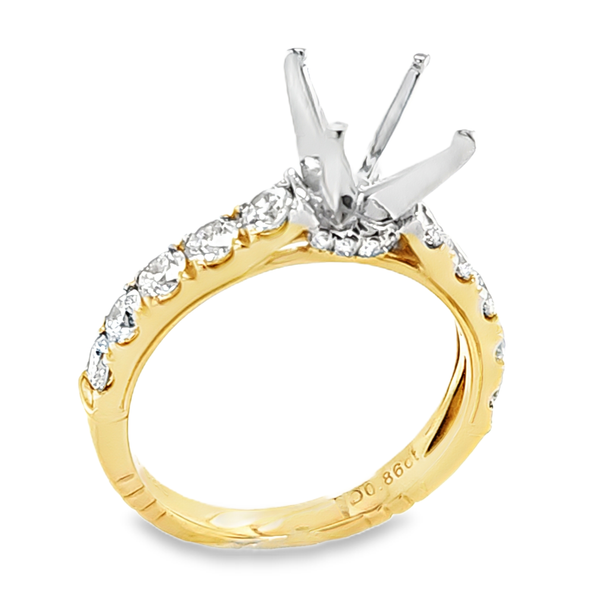 14K Yellow Gold Shared Prong Semi Mount Ring .86ct | 4-Prong Setting Classic Creations In Diamonds & Gold Venice, FL