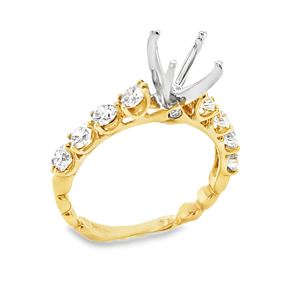 14K Yellow Gold Semi Mount Ring .75ct | Round Wire Prong Setting Classic Creations In Diamonds & Gold Venice, FL