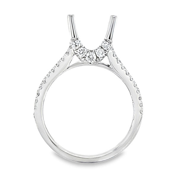 14K White Gold 3-Row Diamond Semi Mount Ring 1.05ct | Channel and Pave Diamonds Image 3 Classic Creations In Diamonds & Gold Venice, FL