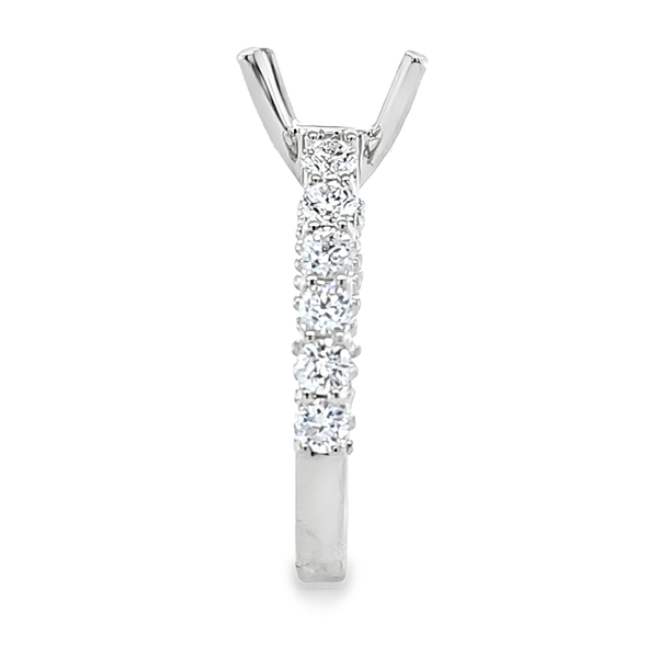 14K White Gold Round Halo Semi Mount Ring .99ct | Shared Prong Setting Image 2 Classic Creations In Diamonds & Gold Venice, FL