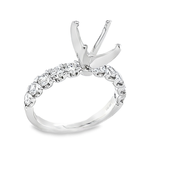 14K White Gold Shared Prong Semi Mount Ring .89ct | Changeable Head Classic Creations In Diamonds & Gold Venice, FL