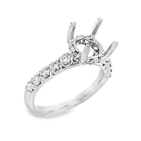 14K Yellow Gold Diamond Halo Semi Mount for 7.5mm Round Stone Classic Creations In Diamonds & Gold Venice, FL