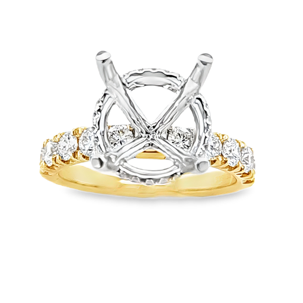 14K Two Tone Gold Diamond Side Halo Semi Mount 0.83 CTW Image 2 Classic Creations In Diamonds & Gold Venice, FL