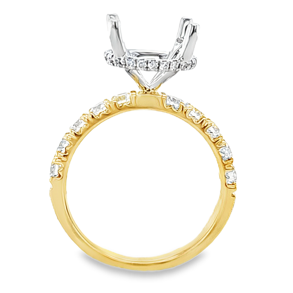 14K Two Tone Gold Diamond Side Halo Semi Mount 0.83 CTW Image 3 Classic Creations In Diamonds & Gold Venice, FL