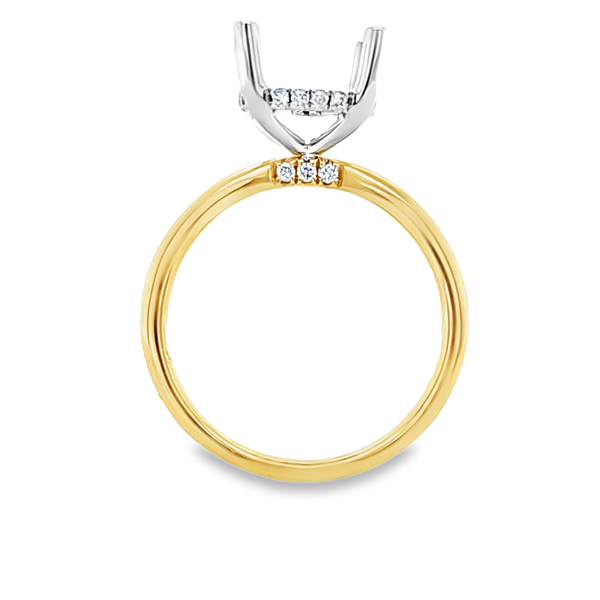 14K Two Tone Gold Micro Pave Diamond Rectangular Semi Mount Image 2 Classic Creations In Diamonds & Gold Venice, FL