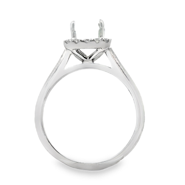 14K White Gold Princess Diamond Halo Semi Mount 0.35 CTW Image 3 Classic Creations In Diamonds & Gold Venice, FL