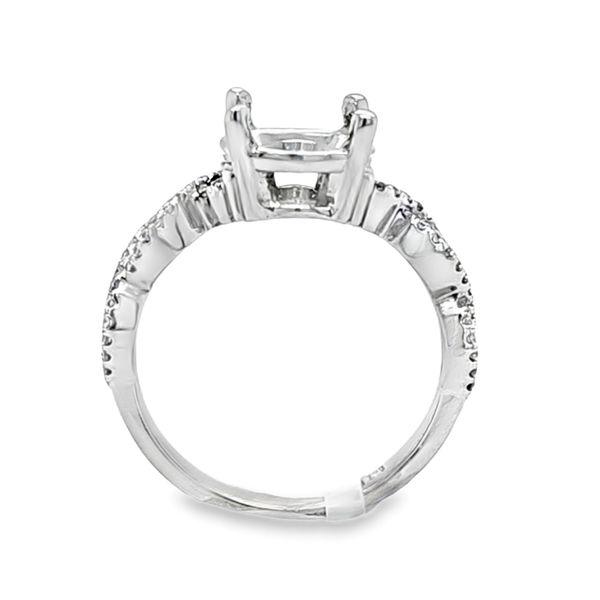 Roman and Jules 14K White Gold Diamond Twist Shank Semi Mount Engagement Ring 0.23 CTW Image 2 Classic Creations In Diamonds & Gold Venice, FL
