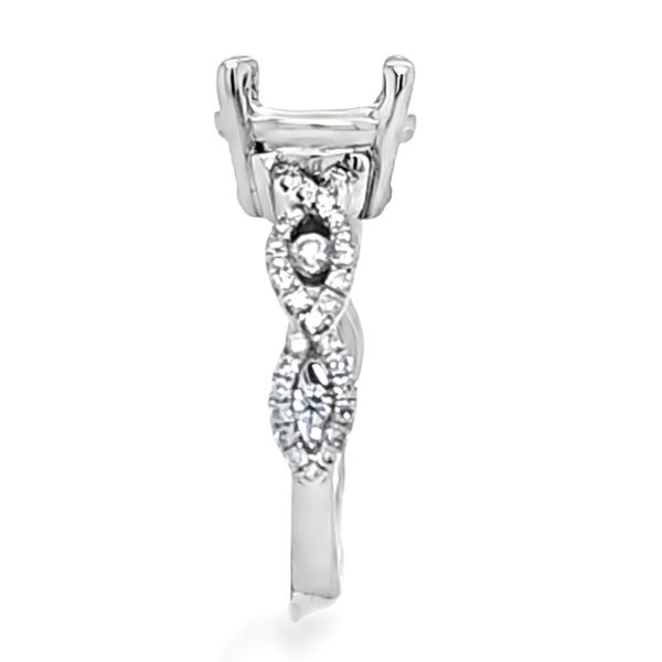 Roman and Jules 14K White Gold Diamond Twist Shank Semi Mount Engagement Ring 0.23 CTW Image 3 Classic Creations In Diamonds & Gold Venice, FL