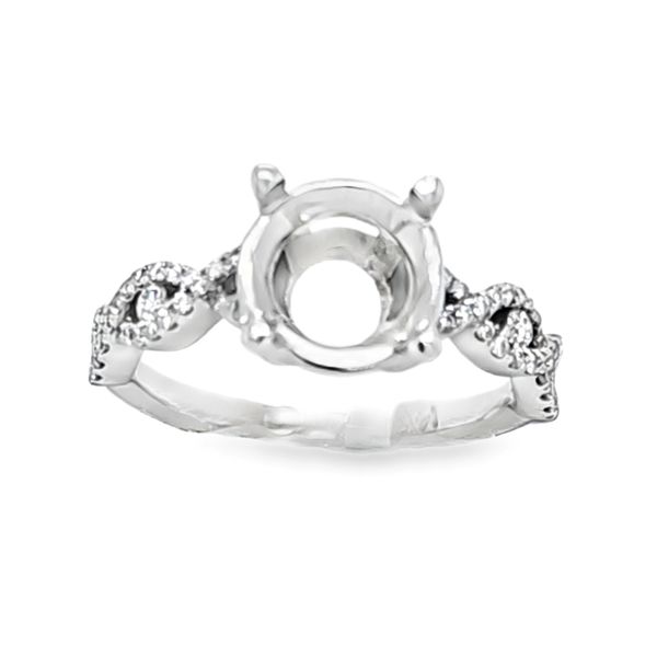 Roman and Jules 14K White Gold Diamond Twist Shank Semi Mount Engagement Ring 0.23 CTW Classic Creations In Diamonds & Gold Venice, FL