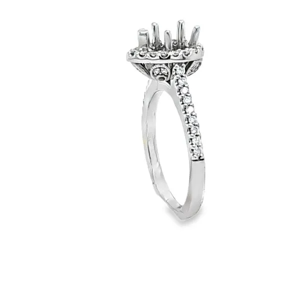 14K Gabriel & Co. Paige 14K White Gold Pear Cathedral Halo Engagement Ring Semi-Mount – .32 CTW Image 2 Classic Creations In Diamonds & Gold Venice, FL