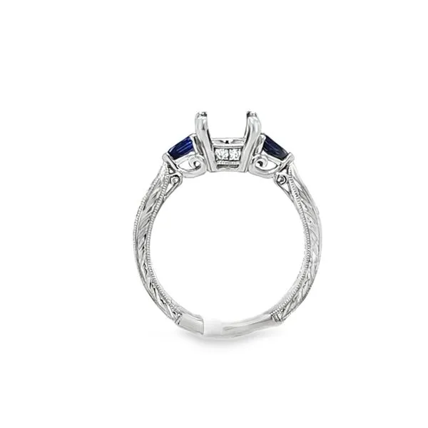 Platinum Sapphire Engagement Ring | A-Quality Sapphire Center Stone Image 2 Classic Creations In Diamonds & Gold Venice, FL