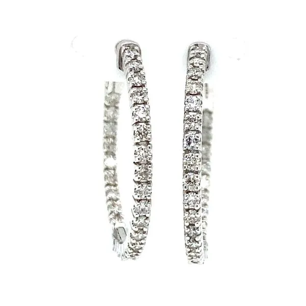 14K Inside-Out Diamond Hoop Earrings Classic Creations In Diamonds & Gold Venice, FL