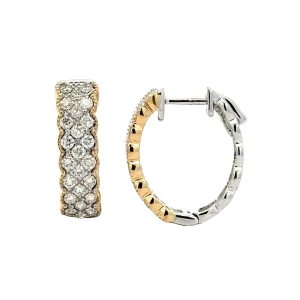 Van Cleef Style Diamond Hoop Earrings Classic Creations In Diamonds & Gold Venice, FL