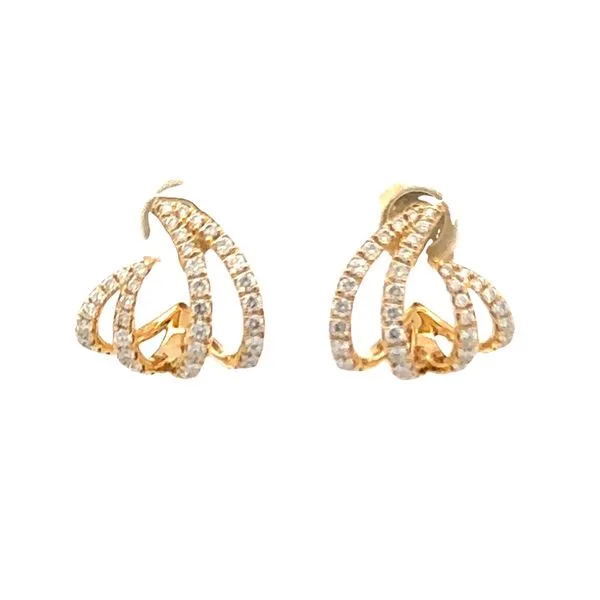 4 Row Micro Pave' Diakmond Earlobe Wrap Earrings Classic Creations In Diamonds & Gold Venice, FL
