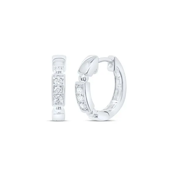 WG Diamond & Polished Huggie Earrings Classic Creations In Diamonds & Gold Venice, FL