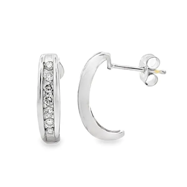 14K White Gold Channel Set Diamond 