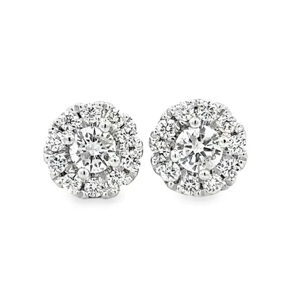 1.10ct. Tw 14KW Diamond Halo Stud Earrings Classic Creations In Diamonds & Gold Venice, FL